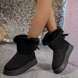 Cozy Faux Fur Trim Boots - Trendsi - Flyclothing LLC