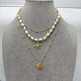 Bohemian Seashell Layered Necklace - Trendsi - Flyclothing LLC