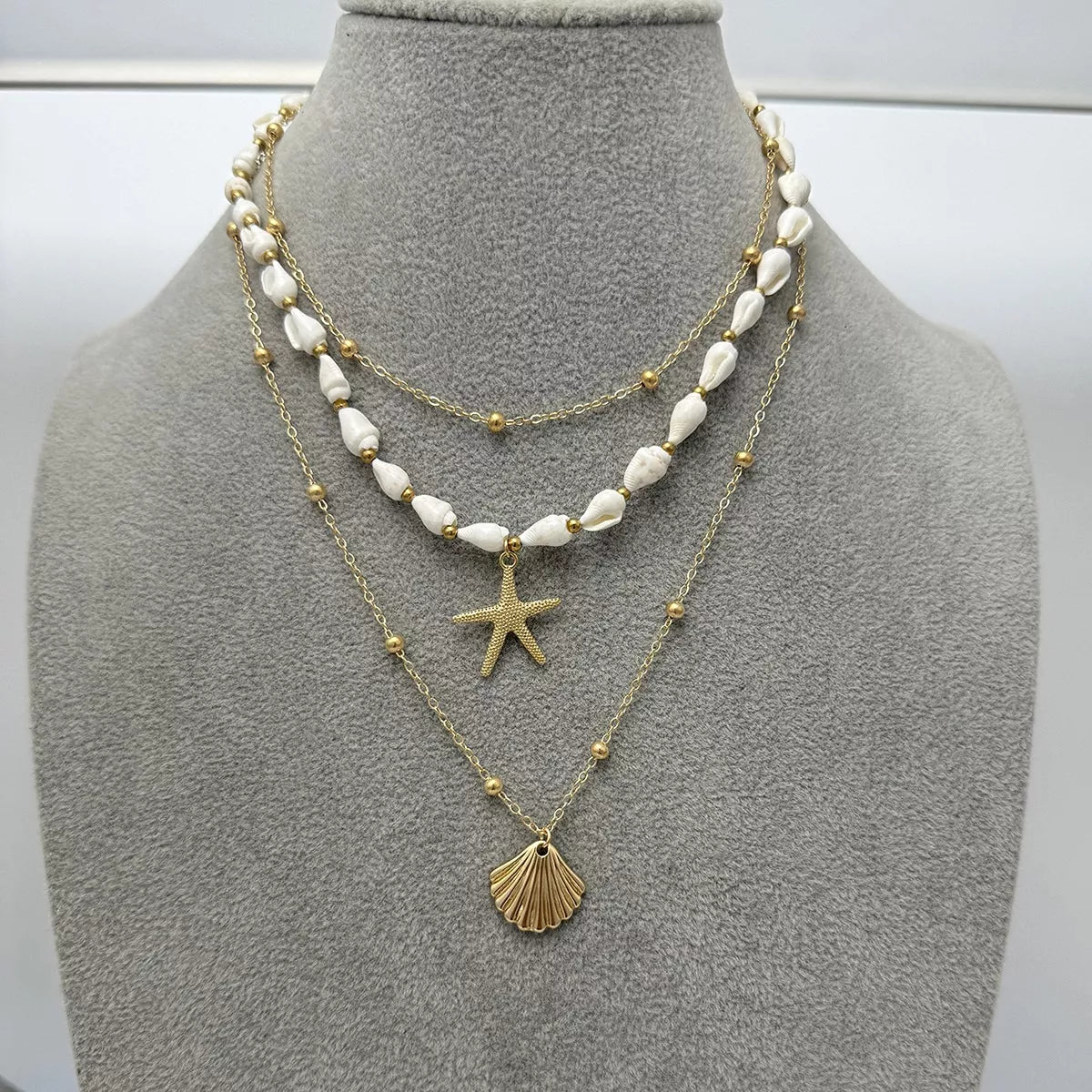 Bohemian Seashell Layered Necklace - Trendsi - Flyclothing LLC