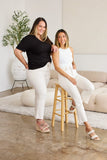 RFM Mini Mia Full Size Tummy Control High Waist Raw Hem Jeans - Trendsi
