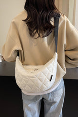 Quilted Adjustable Strap Crossbody Bag - Trendsi