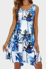 Printed Scoop Neck Wide Strap Mini Dress - Trendsi - Flyclothing LLC