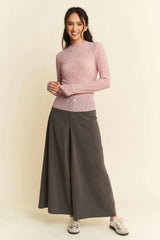 Davi & Dani Long Sleeve Sheer Small Embroidered Bows Lace Top - Trendsi - Flyclothing LLC