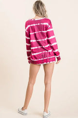 BiBi Tie Dye Print Terry Sweatshirt - Trendsi - Flyclothing LLC