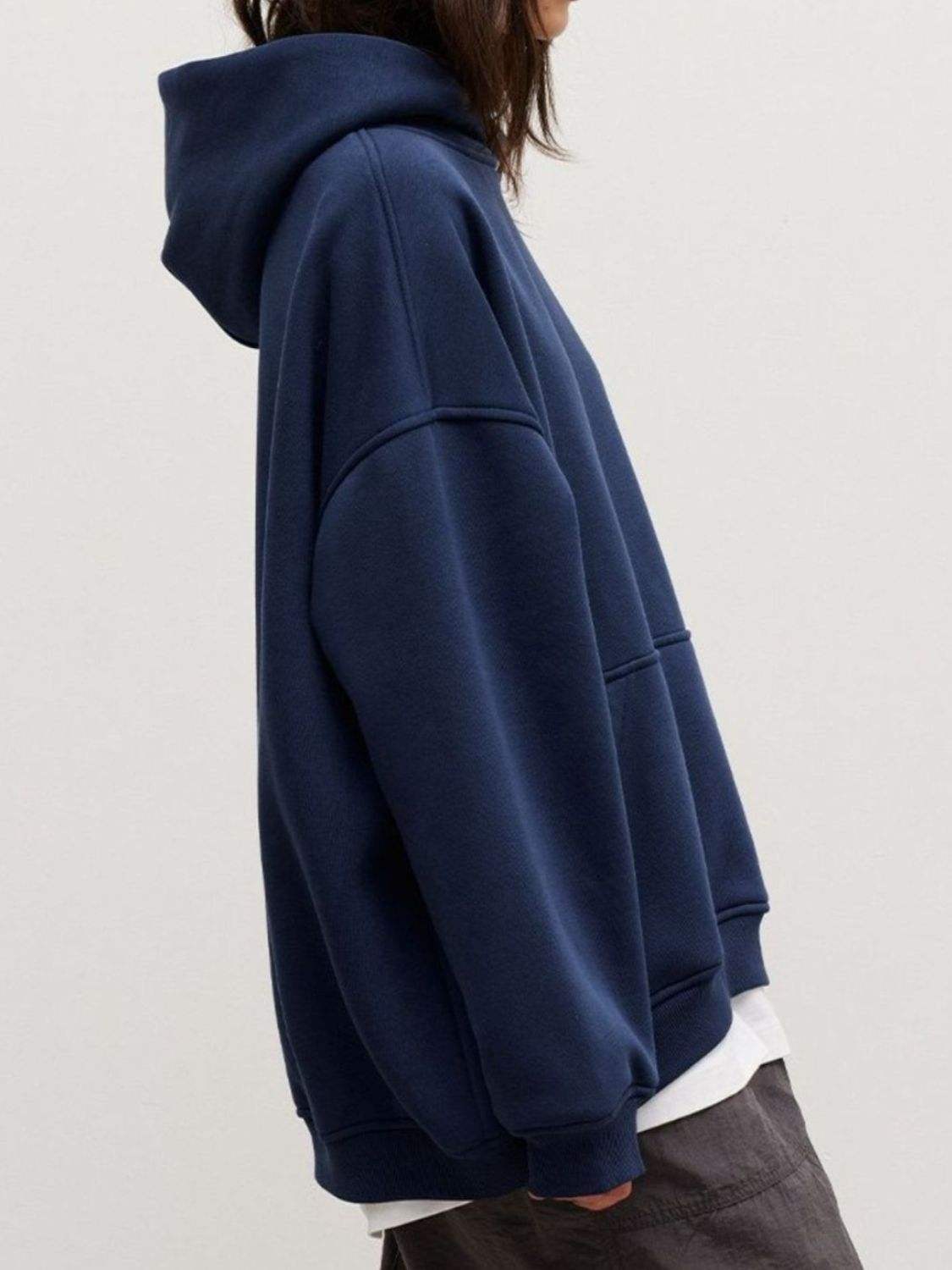 Pocketed Dropped Shoulder Long Sleeve Hoodie - Trendsi - Flyclothing LLC