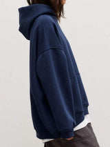 Pocketed Dropped Shoulder Long Sleeve Hoodie - Trendsi - Flyclothing LLC