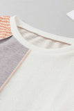 Exposed Seam Color Block Round Neck Top - Trendsi - Flyclothing LLC