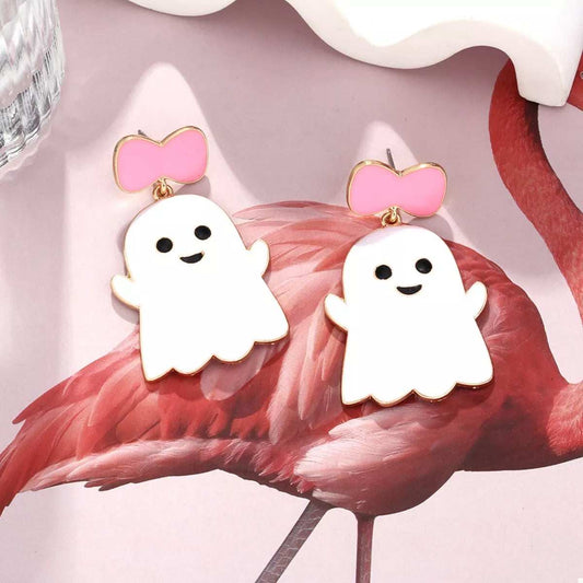 Halloween Ghost Dangle Earrings with Bow - Trendsi - Flyclothing LLC