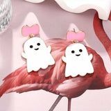 Halloween Ghost Dangle Earrings with Bow - Trendsi - Flyclothing LLC