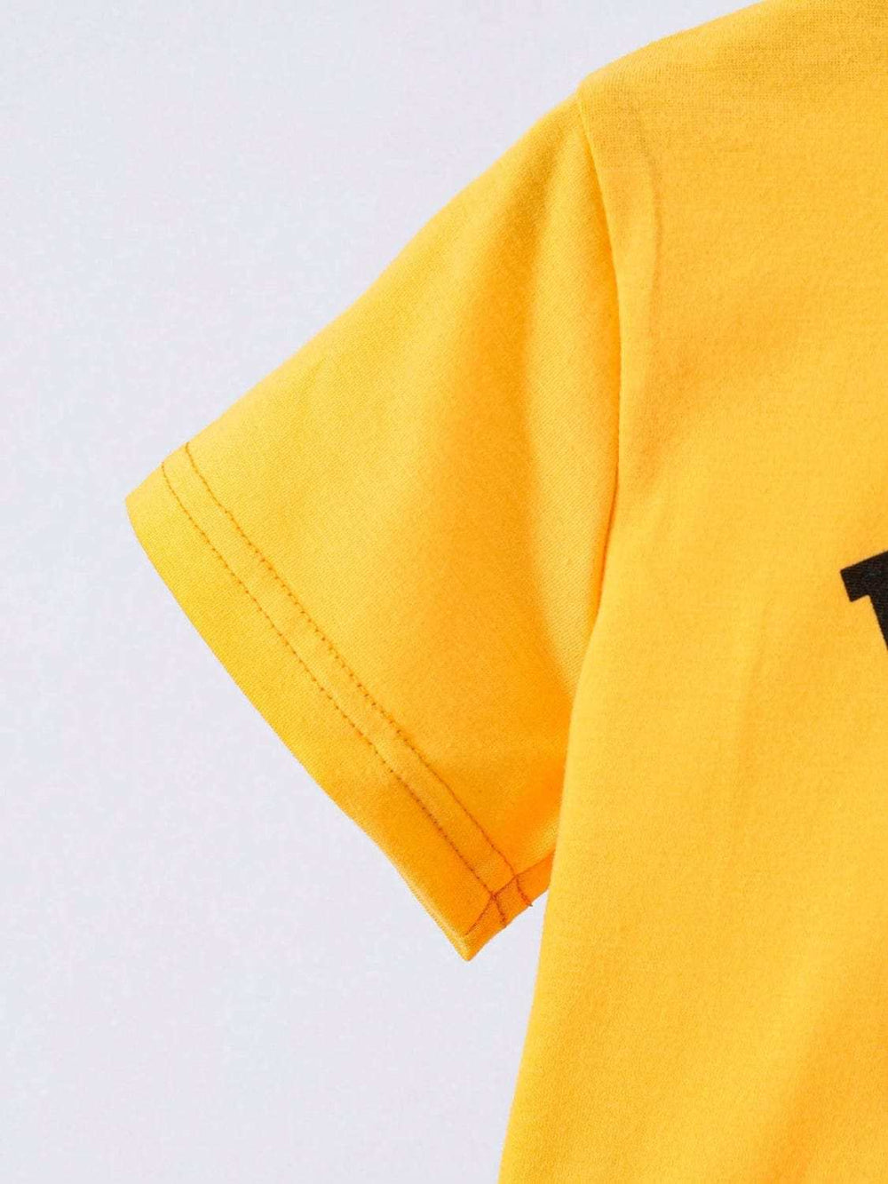 Children's Round Neck Letter Graphic T-Shirt and Distressed Jeans Set - Trendsi - Flyclothing LLC