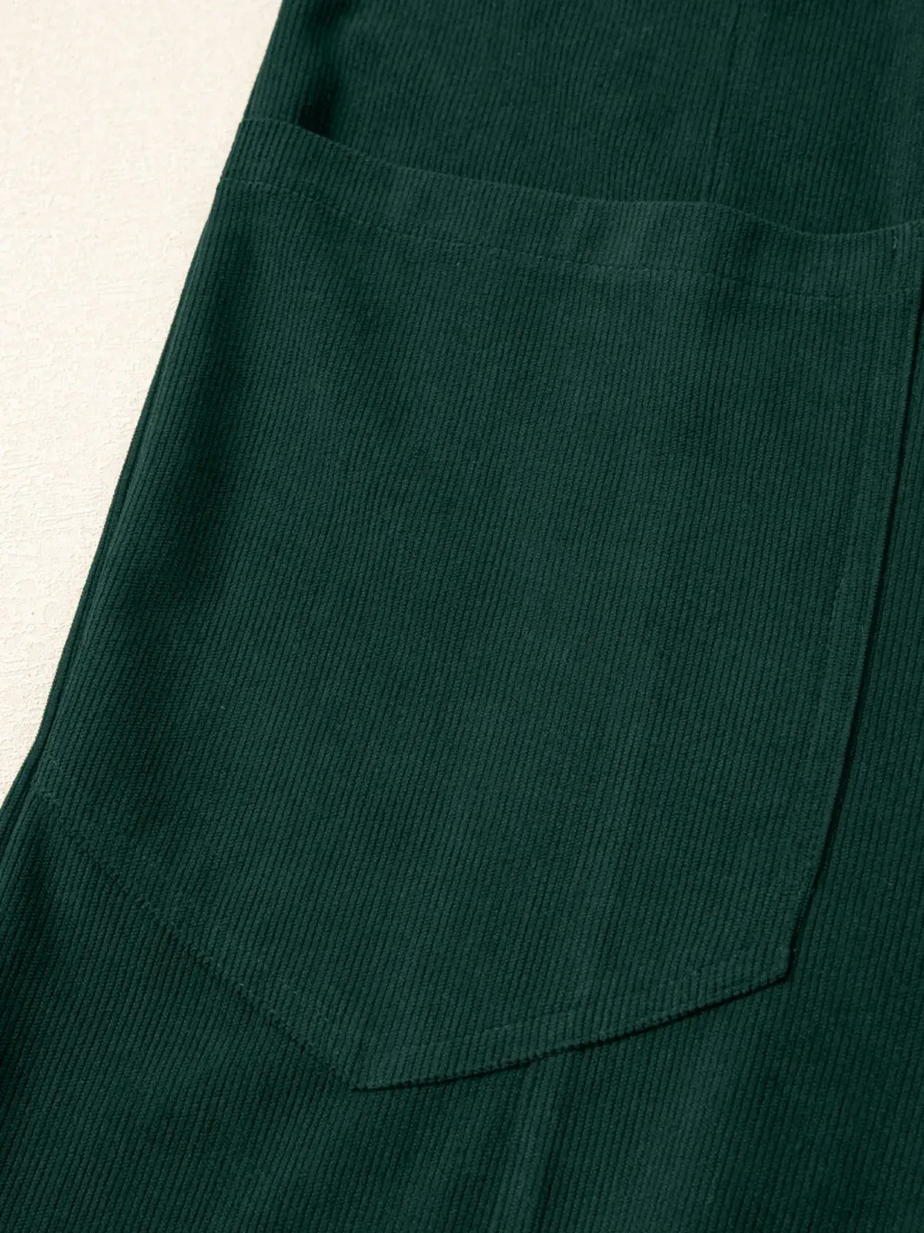 Corduroy V Neck Patched Pocket Sleeveless Jumpsuit - Trendsi - Flyclothing LLC