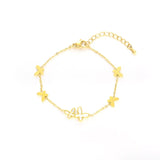 18K Gold-Plated Butterfly Charm Bracelet - Trendsi - Flyclothing LLC