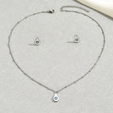 Stainless Steel Resin Necklace and Earrings Jewelry Set - Trendsi - Flyclothing LLC