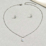 Stainless Steel Resin Necklace and Earrings Jewelry Set - Trendsi - Flyclothing LLC