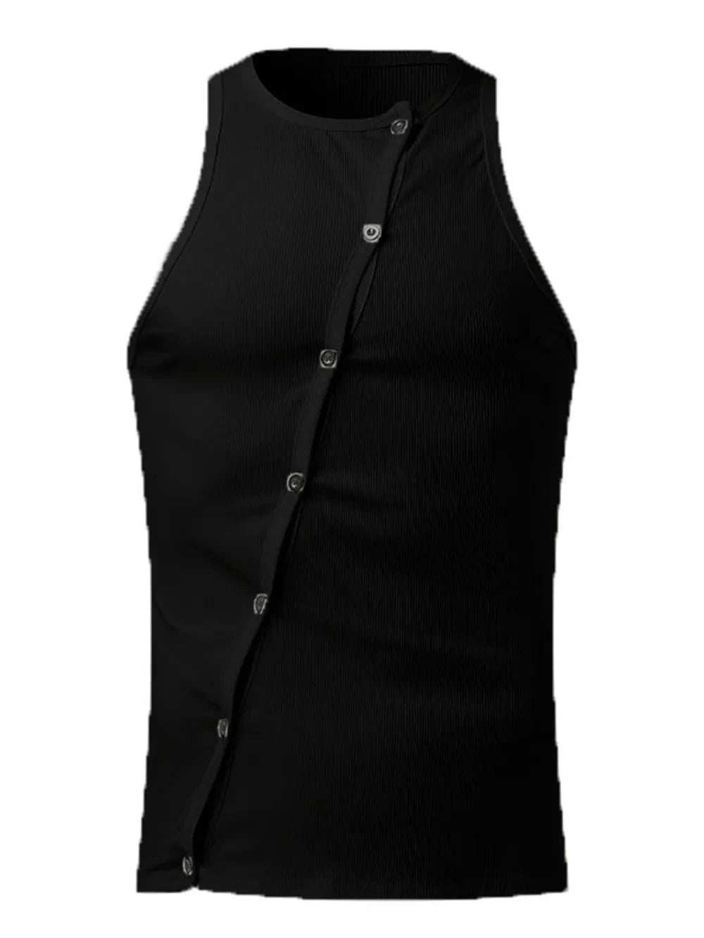 Men's Full Size Cutout Round Neck Tank Plus Size - Trendsi - Flyclothing LLC
