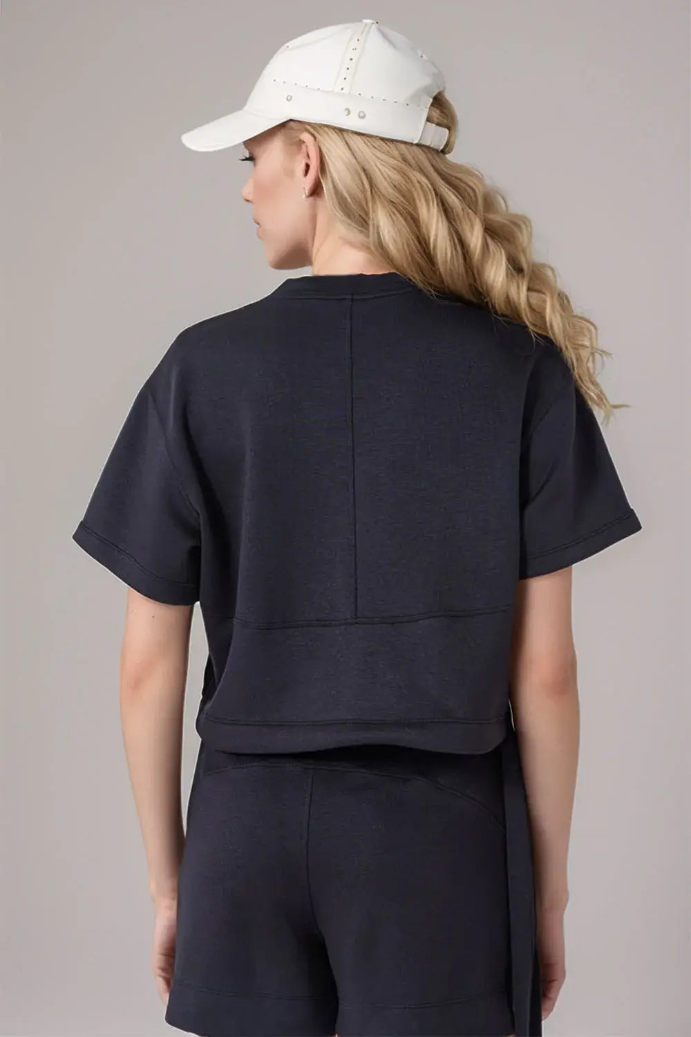 Basic Bae Drawstring Hem Air Scuba Round Neck Short Sleeve T-Shirt - ShopBasicbae - Flyclothing LLC