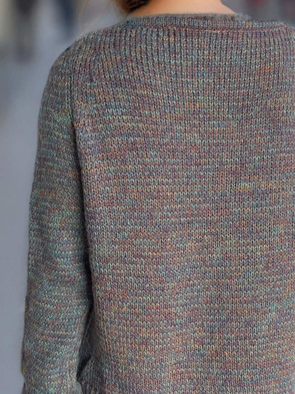 Heathered V-Neck Long Sleeve Sweater - Trendsi - Flyclothing LLC