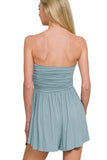 Zenana Double Layered Strapless Tube Top Romper - Trendsi
