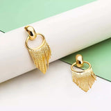 18K Gold-Plated Fringe Chain Earrings - Trendsi - Flyclothing LLC
