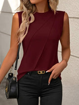 Round Neck Sleeveless Tank - Trendsi - Flyclothing LLC
