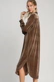 Umgee Texture Curved Hem Button Down Shirt Dress - Trendsi