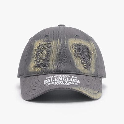 Distressed Letter Cotton Baseball Cap - Trendsi