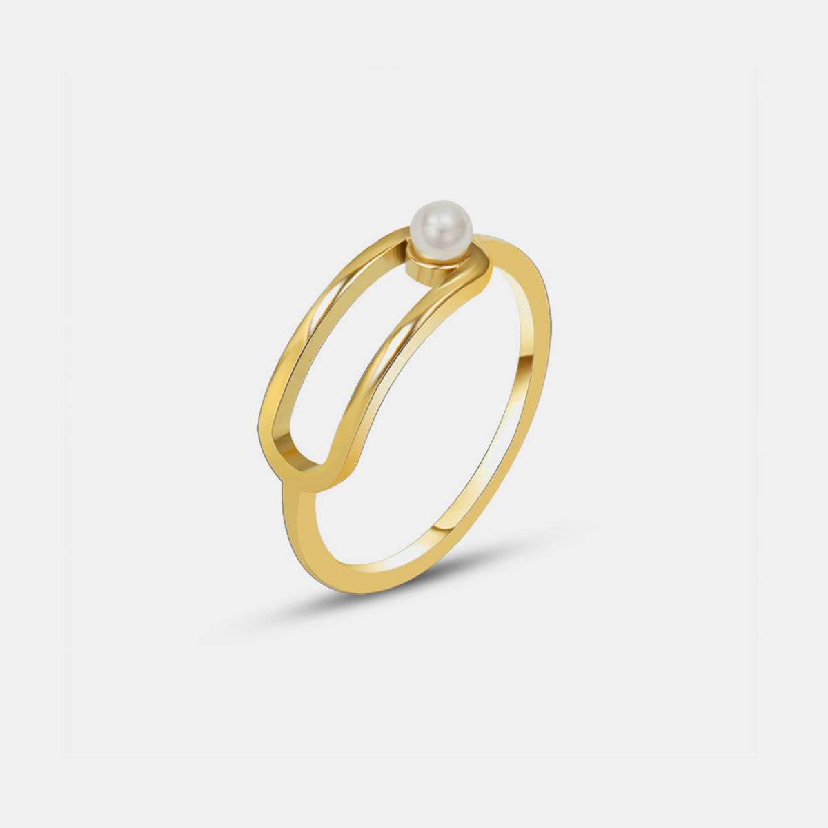 Synthetic Pearl Titanium Steel Ring - Trendsi - Flyclothing LLC