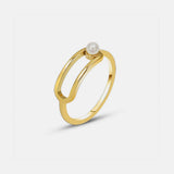 Synthetic Pearl Titanium Steel Ring - Trendsi - Flyclothing LLC