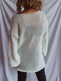 Boat Neck Dropped Shoulder Sweater - Trendsi - Flyclothing LLC
