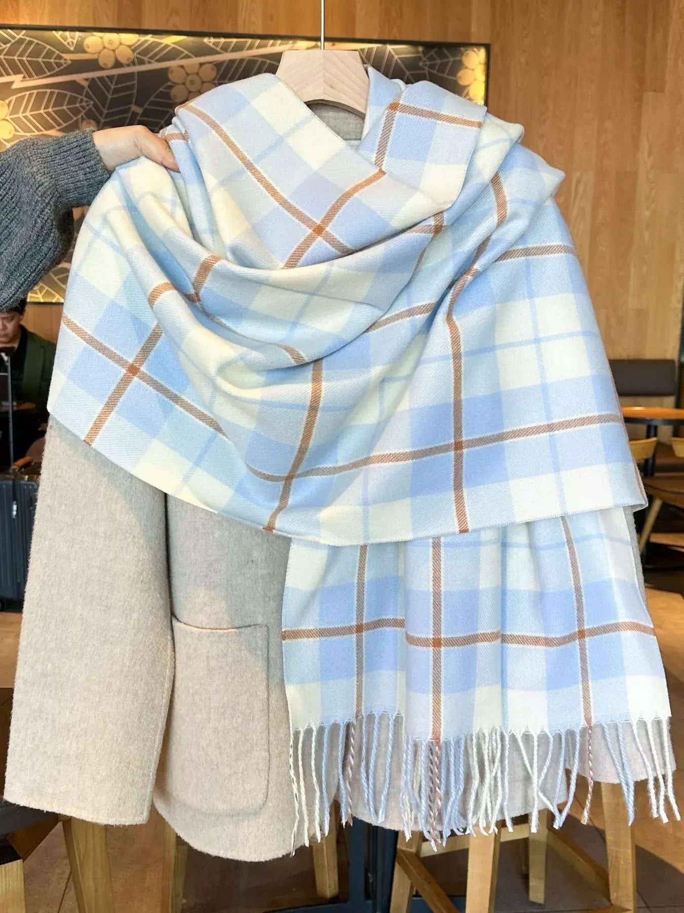 Classic Plaid Fringe Scarf - Trendsi - Flyclothing LLC