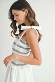 MABLE Smocked Bodice Bubble Midi Dress - Trendsi - Flyclothing LLC