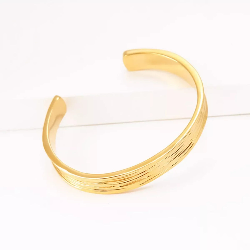 18K Gold-Plated Copper Open Bracelet - Trendsi - Flyclothing LLC