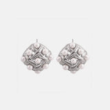 Copper Shell Pearl Stud Earrings - Trendsi - Flyclothing LLC