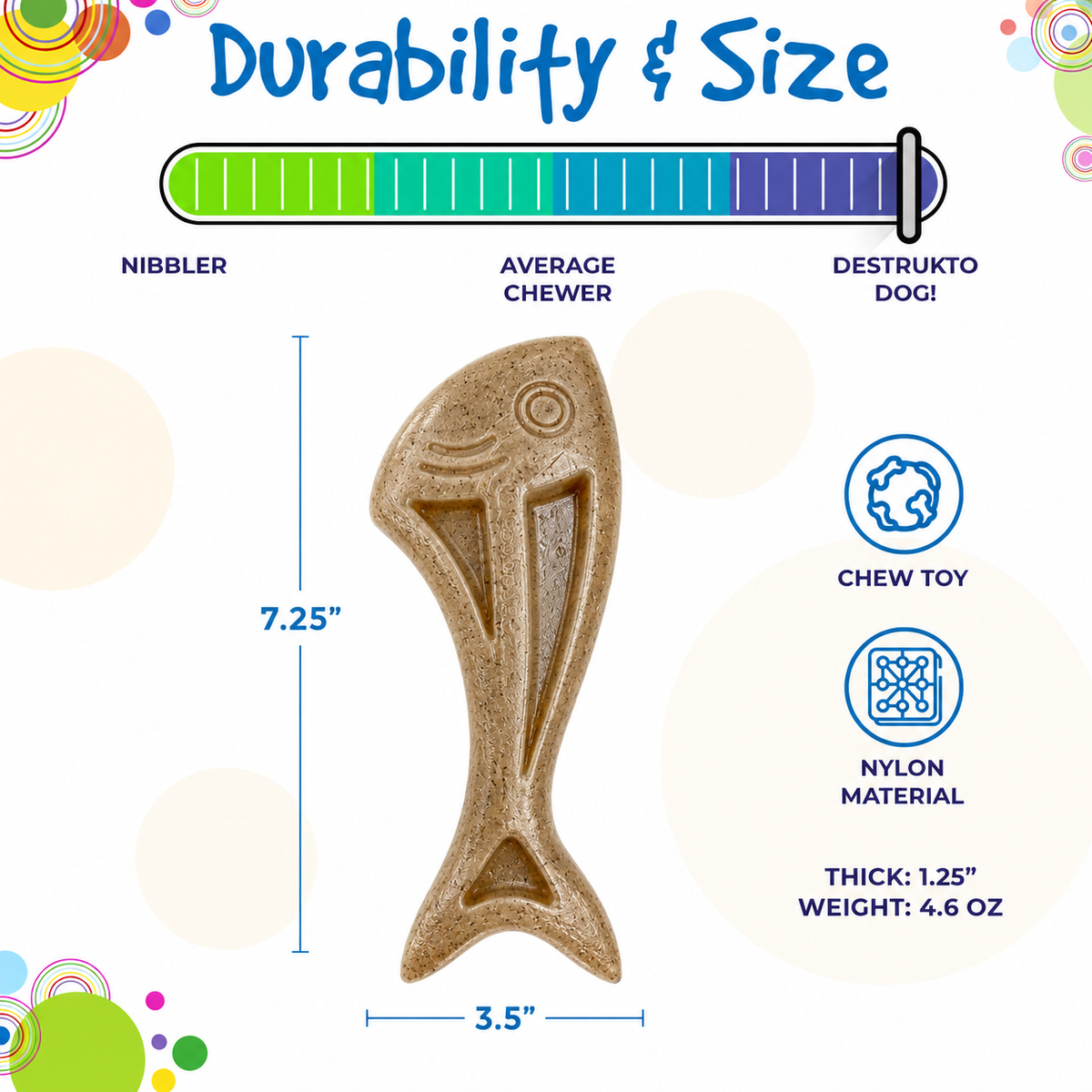 Dog Fish Nylon Dog Chew & Enrichment Toy | Ultra-Durable for Aggressive Chewers | SodaPup - SodaPup/True Dogs, LLC - Flyclothing LLC