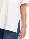 Zenana Front Pocket Raw Edge Boyfriend Tee - Trendsi - Flyclothing LLC