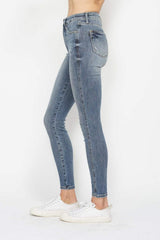 Judy Blue Full Size Tummy Control Contrast Wash Skinny Jeans - Trendsi - Flyclothing LLC