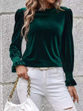 Lovelet Round Neck Flounce Sleeve Top - Trendsi - Flyclothing LLC