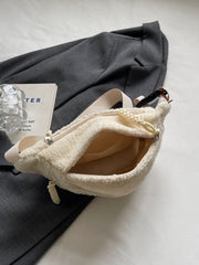 Sherpa Crossbody Bag with Adjustable Strap - Trendsi
