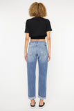 Kancan Mid Rise Distressed Straight Jeans - Trendsi