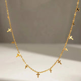 18K Gold-Plated Cross Necklace - Trendsi
