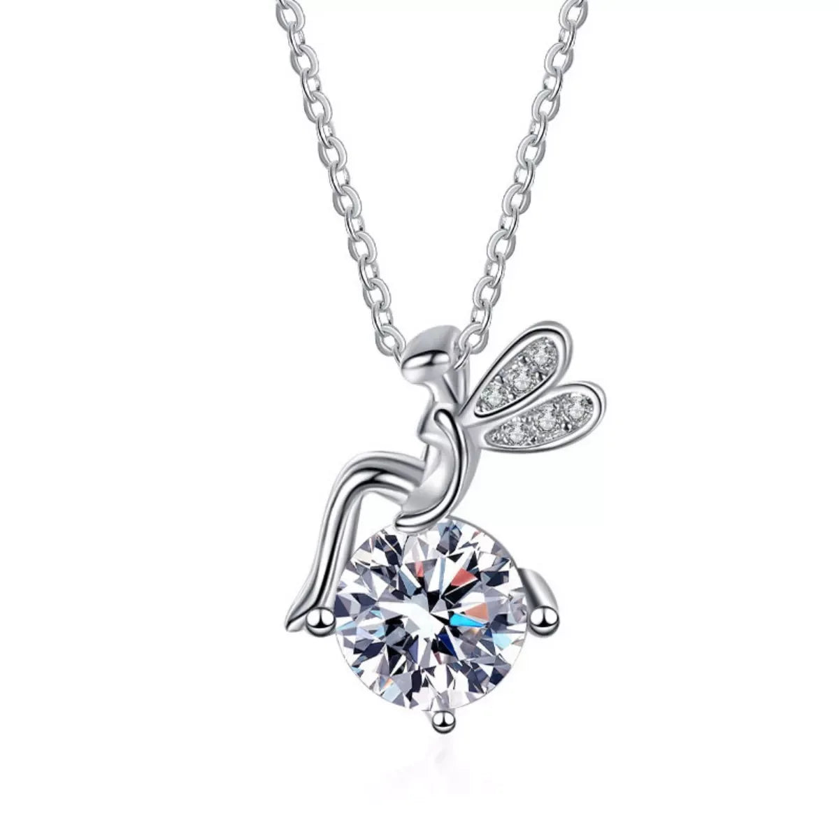 1 Carat Moissanite Pendant Necklace - Trendsi - Flyclothing LLC