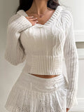 Cable-Knit Long Sleeve Hooded Sweater - Trendsi - Flyclothing LLC
