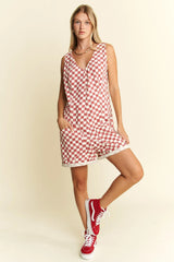 Jade By Jane Plus Size Back Tie Sleeveless Plaid Romper with Pockets - Trendsi - Flyclothing LLC