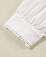 Frill Floral Embroidered Sleeve Shirt - Trendsi - Flyclothing LLC