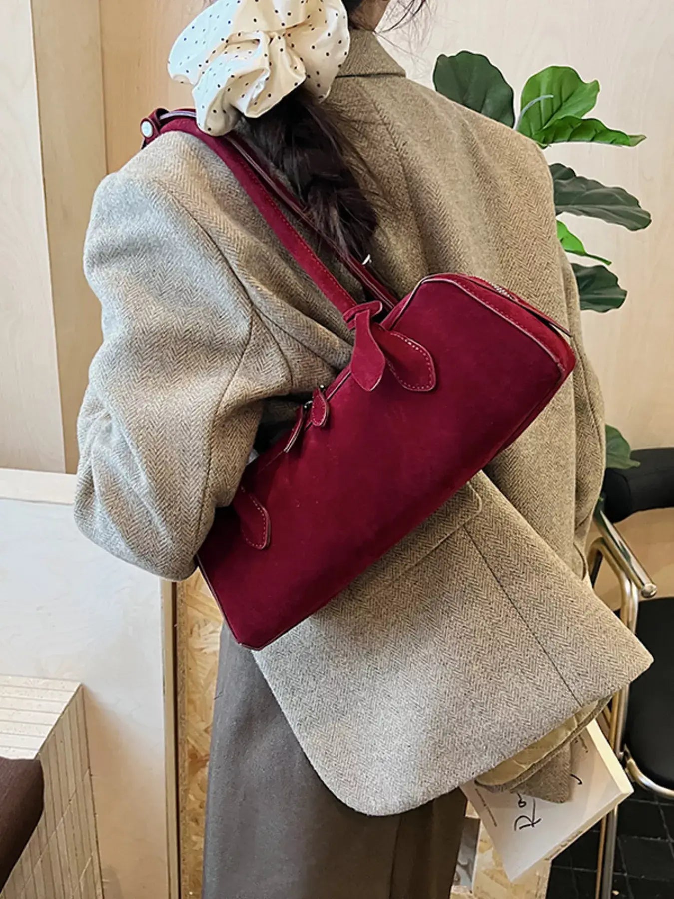 Solid Color Shoulder Bag - Trendsi - Flyclothing LLC