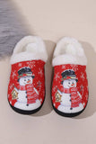 Snowman Round Toe Faux Fur Slippers - Trendsi - Flyclothing LLC