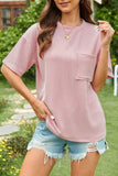 Round Neck Half Sleeve T-Shirt - Trendsi - Flyclothing LLC