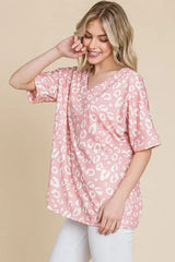 BOMBOM Loose Fit Animal Print Soft Knit Top - Trendsi - Flyclothing LLC
