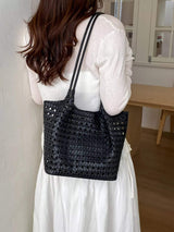 Woven Leather Shoulder Bag - Trendsi - Flyclothing LLC