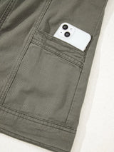 Ruffled Patchwork Denim Jacket Vest - Trendsi - Flyclothing LLC